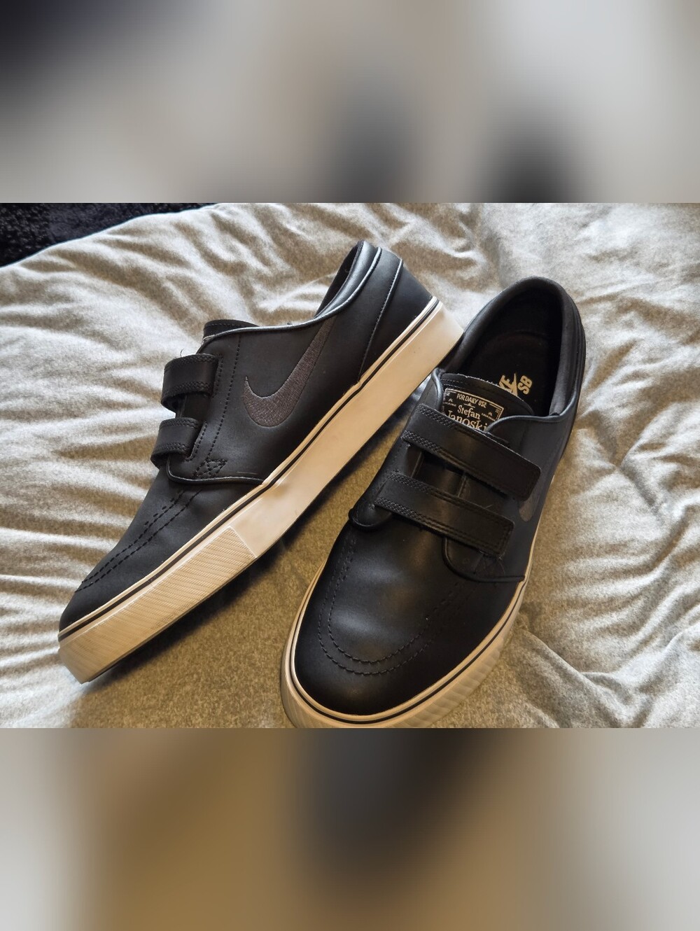 RARE Nike SB Zoom Stefan Janoski Special Edition Velcro Black Leather Size10
